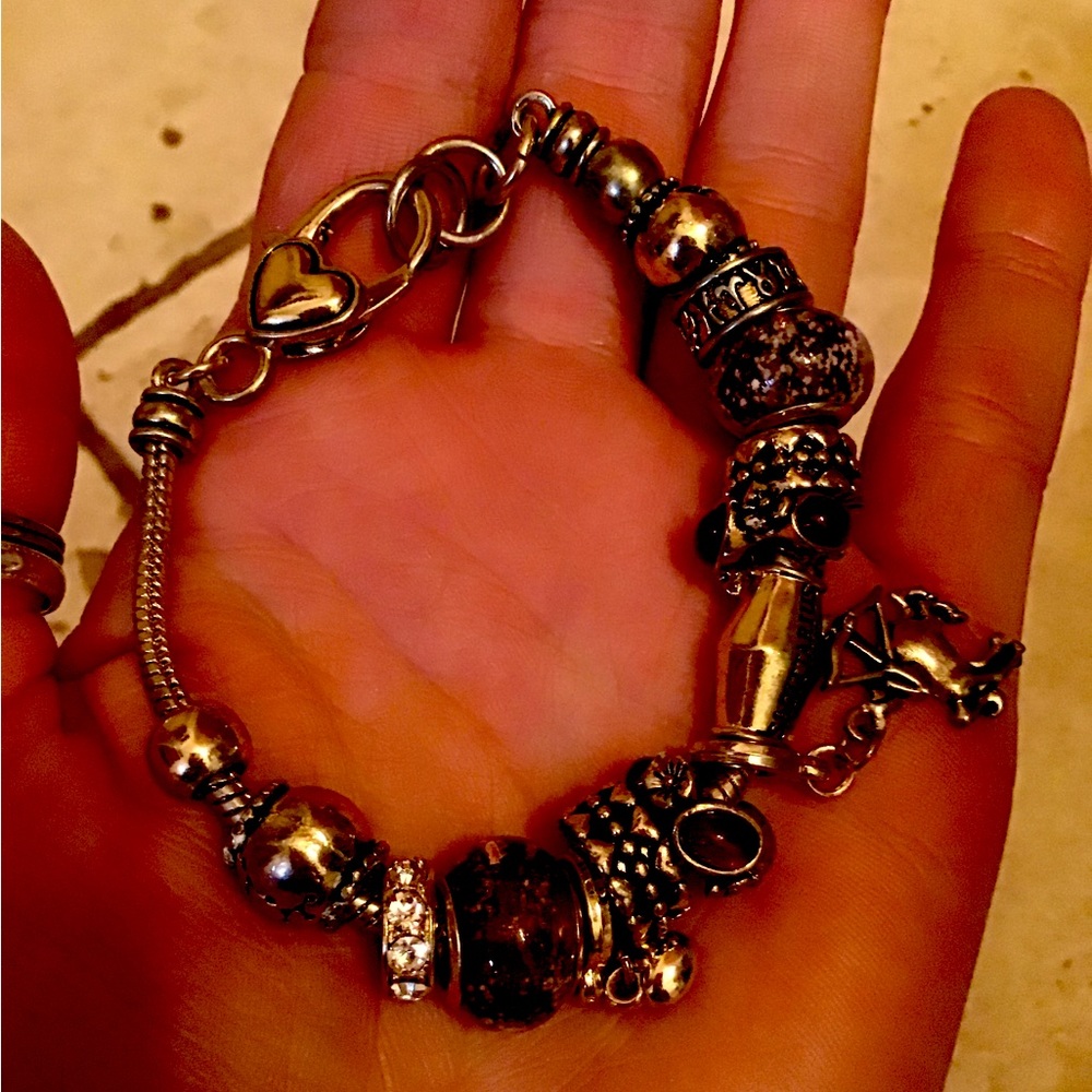 Pandora bracelet with charms, brand new never worn